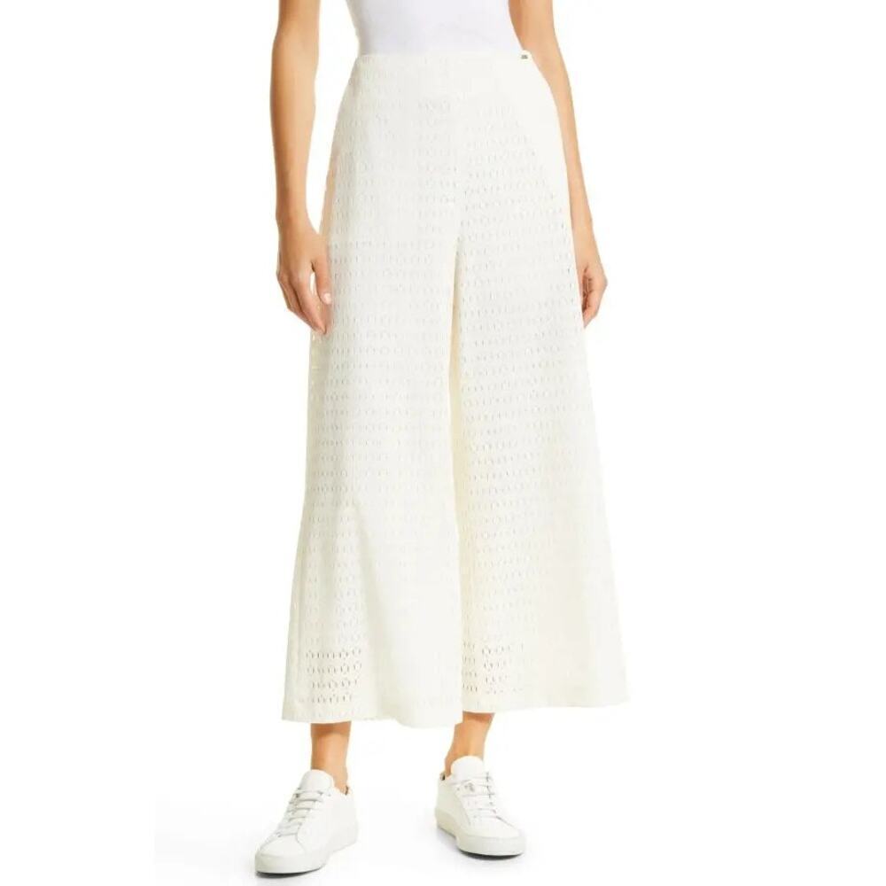 Hugo Boss Tisaly Wide Leg Pants Stretch In Soft Cream Size 10 NWOT